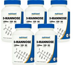 D-Mannose 1000mg Per Capsule, 5X120 Caps Nutricost D-mannose 1500mg per 3 Caps - $67.27