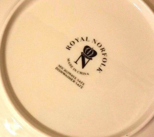 Royal Norfolk Classic White Embossed Salad Plate 8" in Diameter Dinner