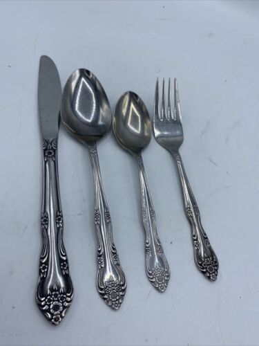 Stanley Roberts / Rogers Dream Rose Stainless Korea 4 Piece Place Setting  - $26.72