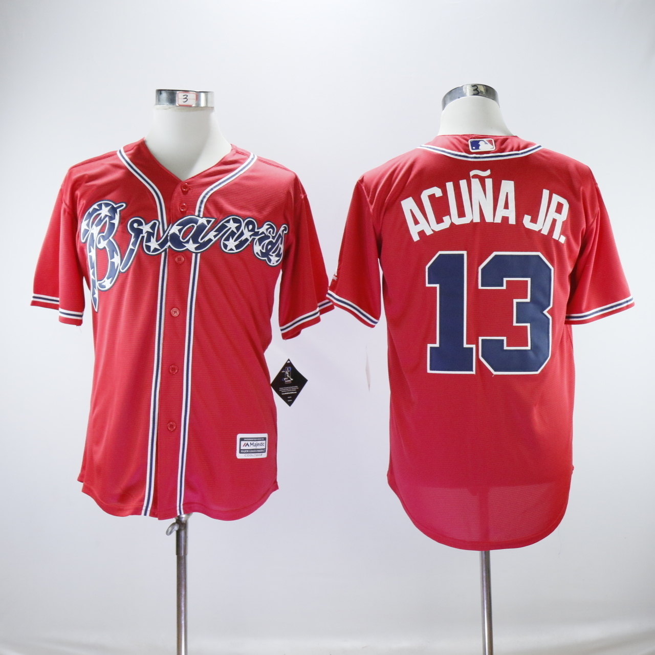 Men 2018 Atlanta Braves Jersey #13 Ronald Acuna Jr. Jersey Red Home CB Sewn On - Other Fan ...