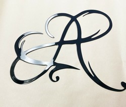 Infinity Heart - Metal Wall Art - Glossy Black 10 3/4&quot; x 12 1/4&quot; - $29.43