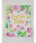 Live for Today Hanging Wall Decor Sign Plaque Flower Pink Gold Inspirati... - $20.90