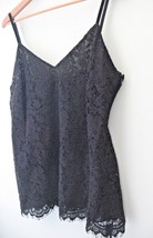 NEW! LAUREN Ralph Lauren Gorgeous Black Lace Sexy V-Neck Sleeveless Top ... - $41.40