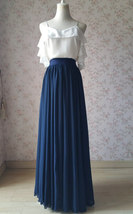 2022 Navy Bridesmaid Chiffon Skirt Floor Length Navy Full Chiffon Skirt Plus image 3