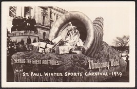 St. Paul, MN RPPC 1939 Winter Sports Carnival Montgomery Ward Parade Float - $11.75