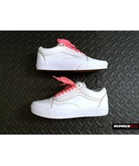 Vans Skateboarding Shoes Sneakers Womens 8.5 Mens 7 White Pink Laced 721... - $49.49