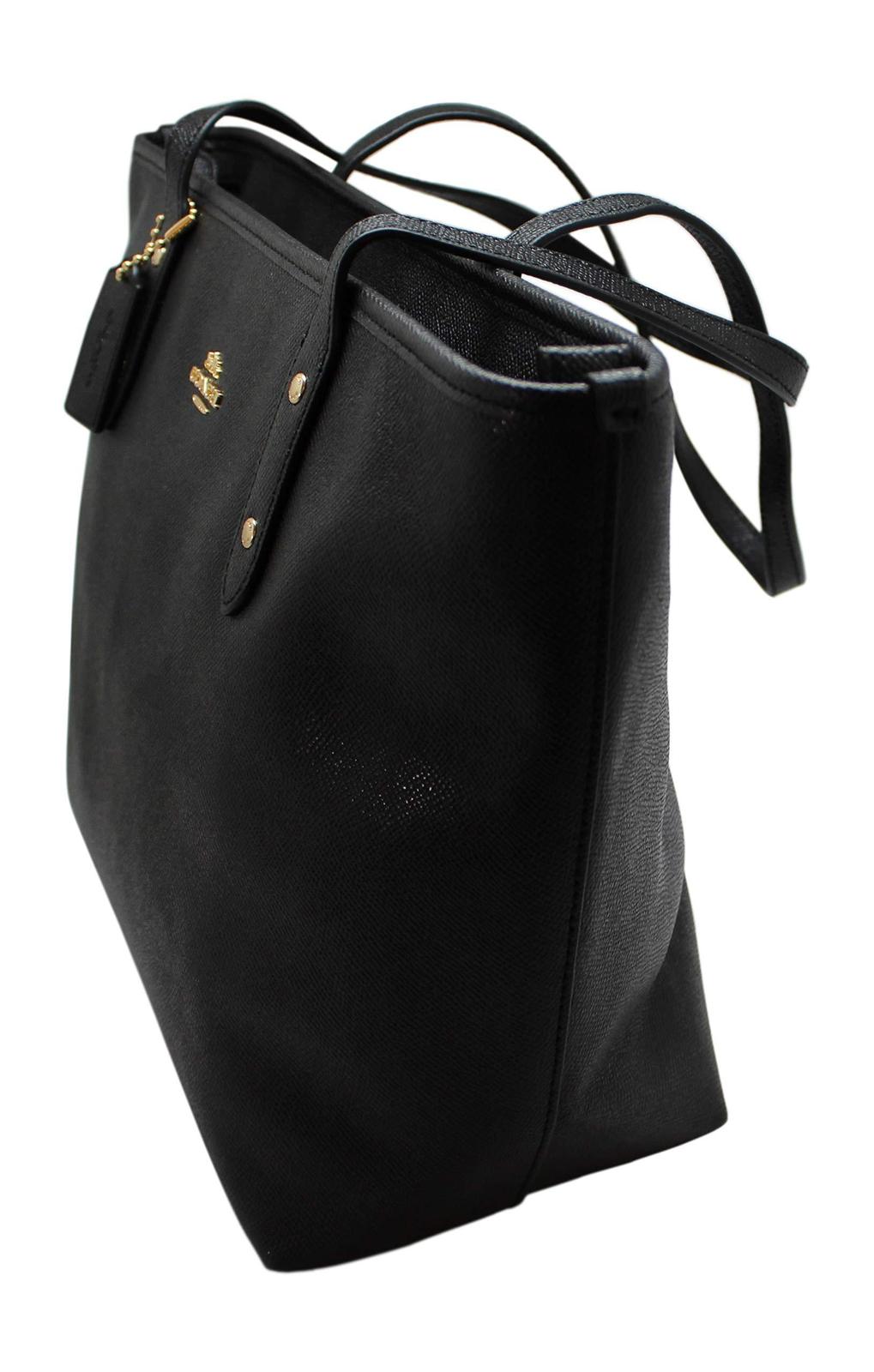 coach city zip tote black