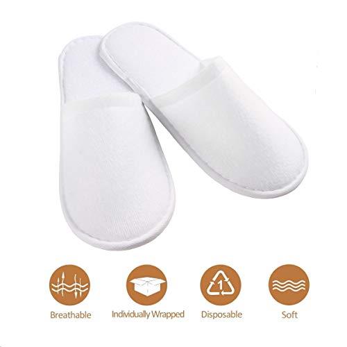 5 Pairs Disposable Slippers Toweling Disposable NonSkid Slippers