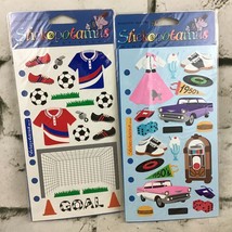 Stickopotamus Binder Stickers Lot Of 2 Sheets 1950’s And Soccer Themed - $11.88