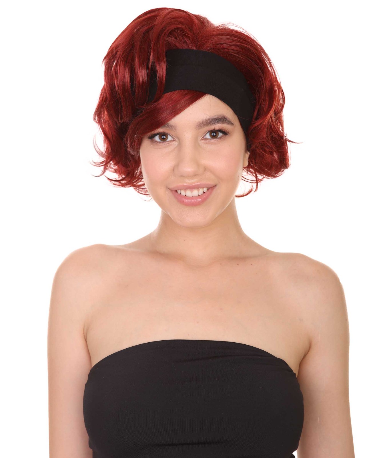 60's Womens Go-Go Wig with Headband | Auburn Vintage Wig HW-1809