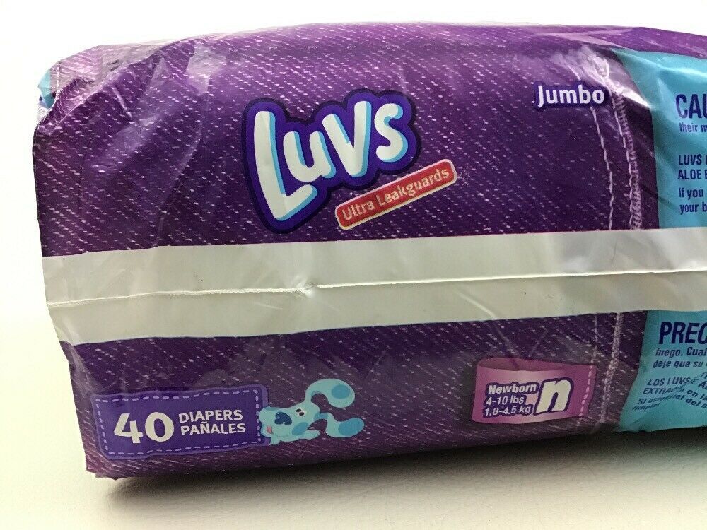 Vintage Luvs Blues Clues Blue Dog Size N Newborn Diapers From 2005 40ct