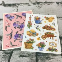 Vintage Hallmark Stickers Gardening Flowers Collectible Lot Of 2 Sheets - $11.88