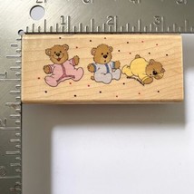 Rubber Stampede TEDDY BEARS IN PJS Rubber Stamp Suzys Zoo Baby Shower Ne... - $3.96