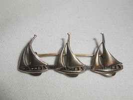 Sterling Silver Sailboat Jewelry Brooch Pin Sailing Boating Summer Nautical - $23.75