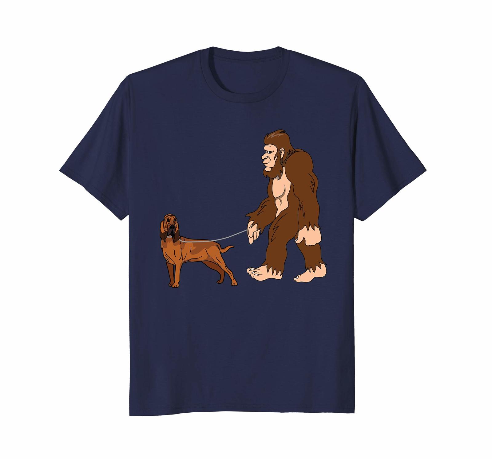 Dog Fashion - Bigfoot Walking Bloodhound Shirt UFO Believer Men