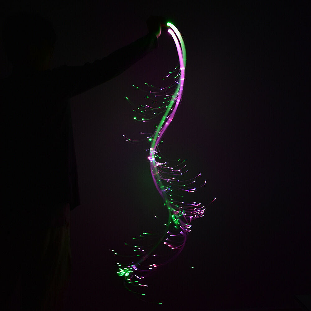 LightUp Rave LED Fiber Optic Whip 360 Swivel 6FT Toy Light Up Glow