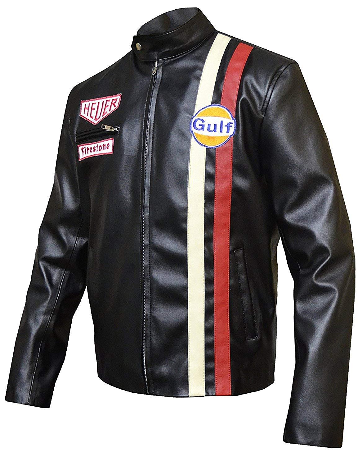 Steve Mens Gulf Le Biker Mans MC Synthetic Leather Queen Jacket - Coats ...