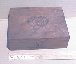 Vintage WOODEN Cigar Box CORINA Larks Hinged Wood Box Empty - $7.99