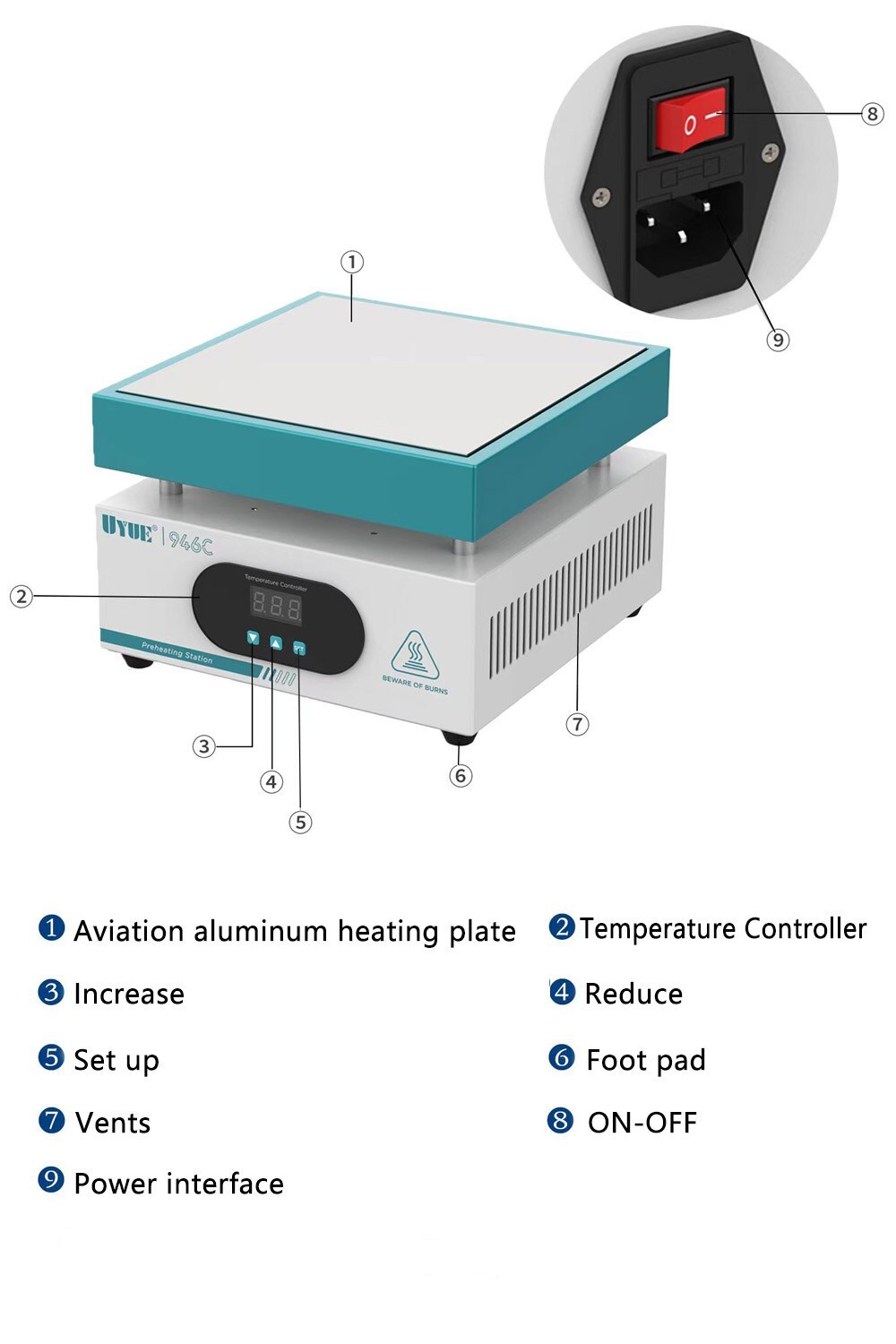 Tool UYUE 946C Heating Station Electronic Hot Plate Maintenance ...