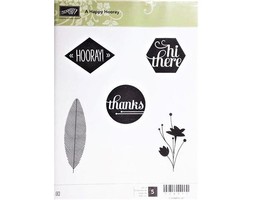 Stampin' Up! A Happy Hooray Rubber Cling Stamp Set #134012 - $9.60