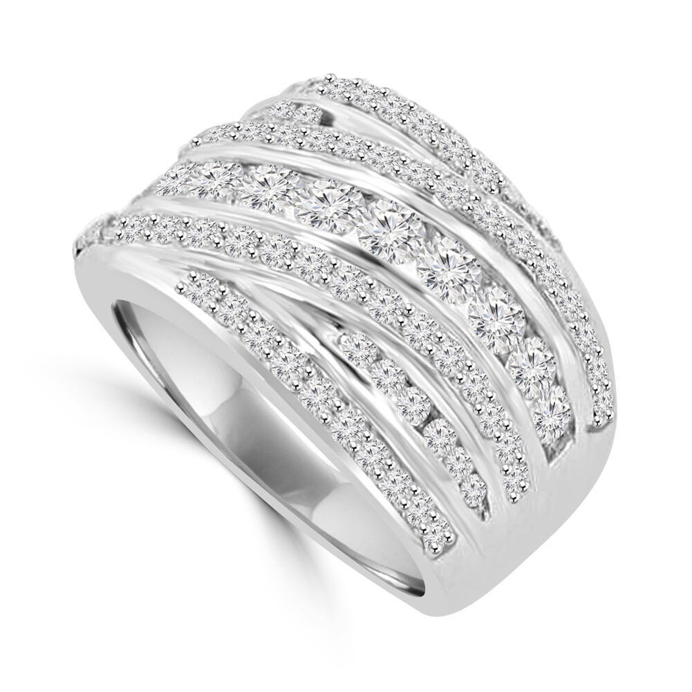 2.10 ct Ladies Round Cut Diamond Anniversary Ring in Prong Setting 14 ...