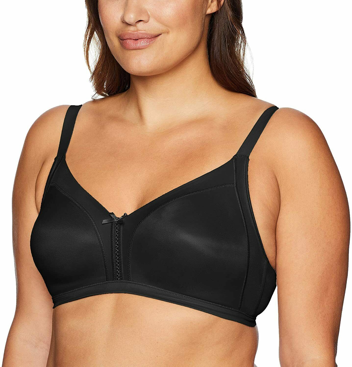 Bali BLACK Double Support Soft Touch Wirefree Bra, US 38DDD, UK 38E Bras & Bra Sets