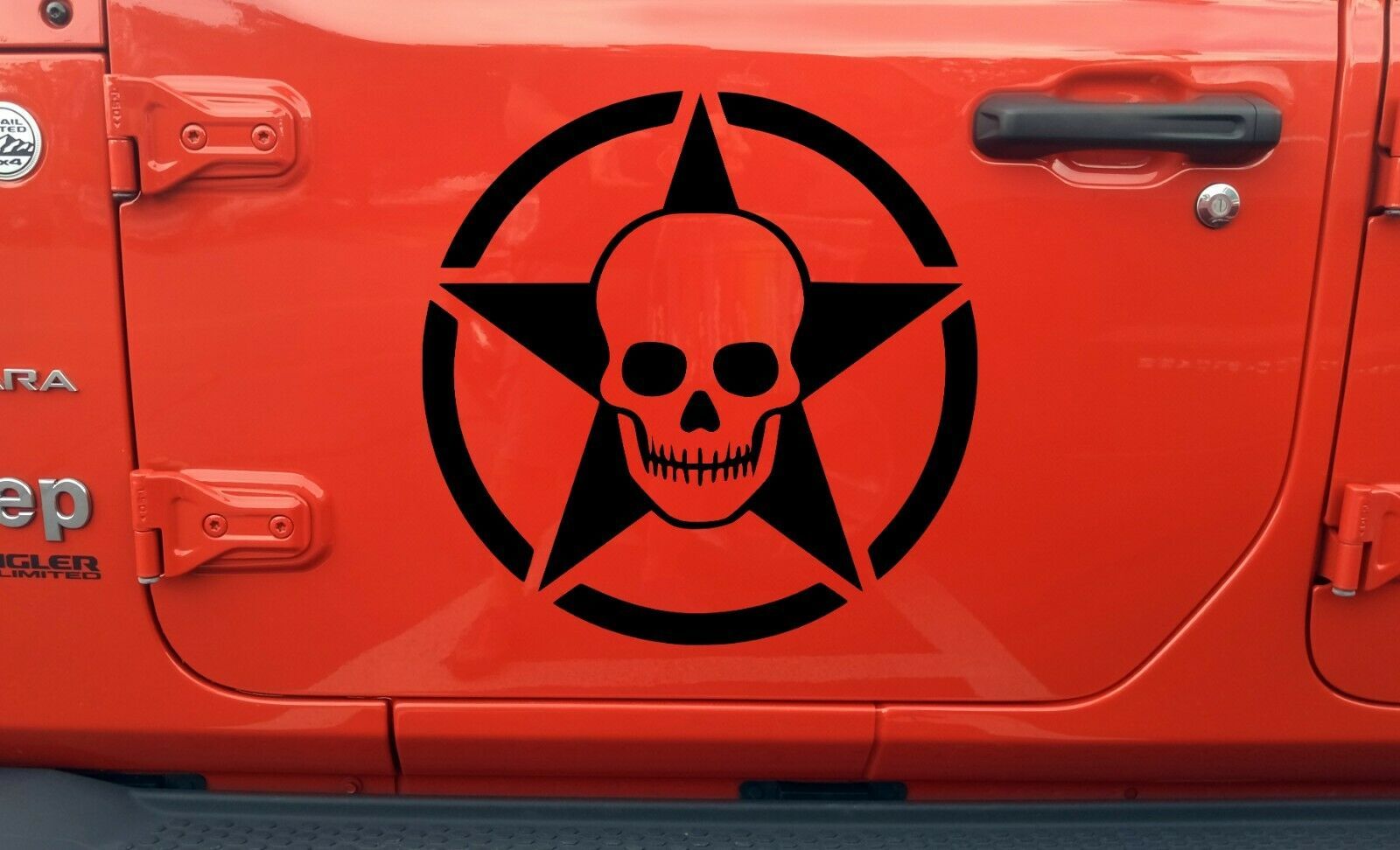 Skull Star Vinyl Decal - Army Military 4x4 Hood Truck Off-Road - Die Cut Sticker