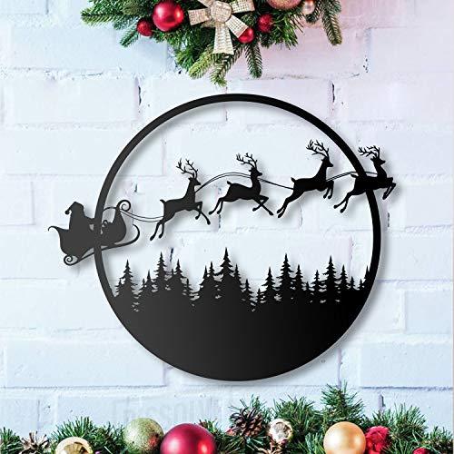 ikonikahome Santa Claus Merry Christmas Metal Wall Art Wall Decor Home
