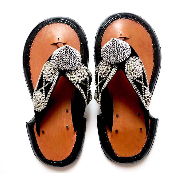 Men's Traditional Handmade Leather Slippers Ghanaian  Men's Shoe Sandals Slipper