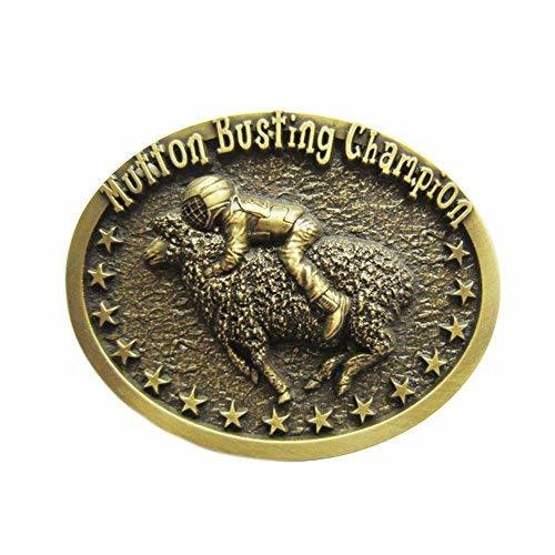 New Vintage Bronze Plated Mutton Busting Champion Western Belt Buckle