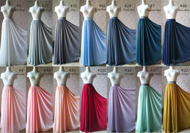 Women DUSTY BLUE Chiffon Maxi Skirt High Waist Maxi Chiffon Wedding Maxi Skirt image 11