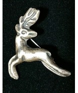 Vintage Unbranded Mexican Silver Leaping Reindeer Brooch Pin Hallmarked ... - $247.99