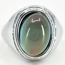 Vintage Inspired Silver & Black Painted Color Changing Oval Cabochon Mood Ring image 8