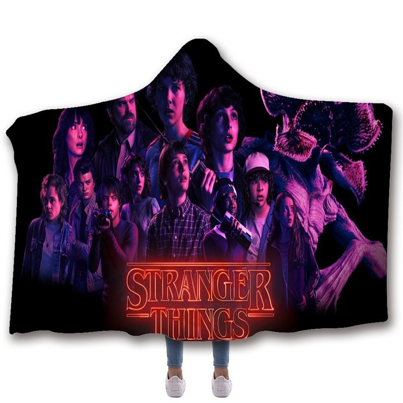 Stranger Things Hooded Throw Blanket Bedroom Home Blankets & Throws