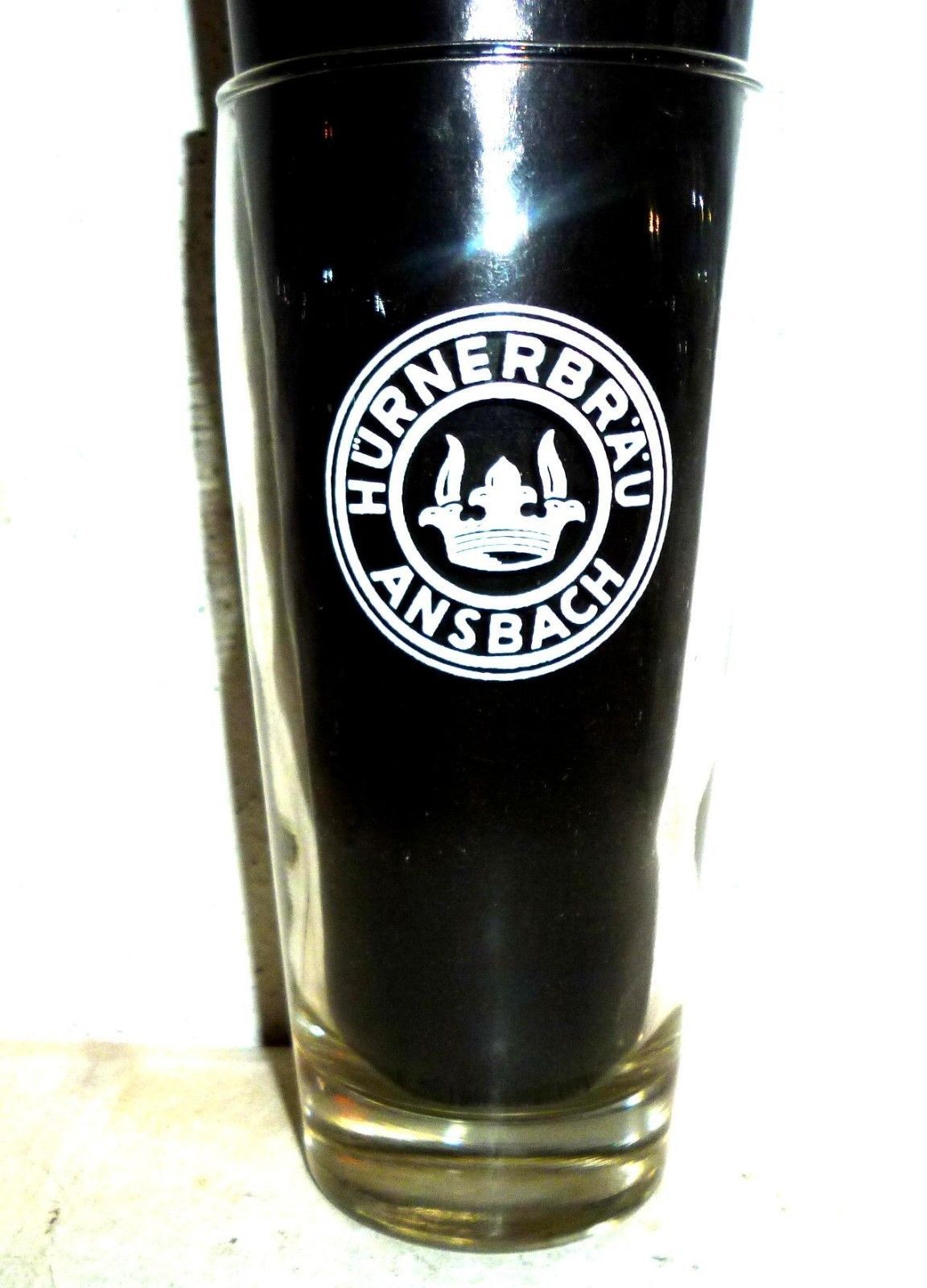 Hurner Brau +1995 Ansbach WhiteLabel German Beer Glass Germany