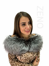 Silver Fox Fur Collar 43' (110cm) Fur Boa Saga Furs Natural Fur Scarf Stole image 6