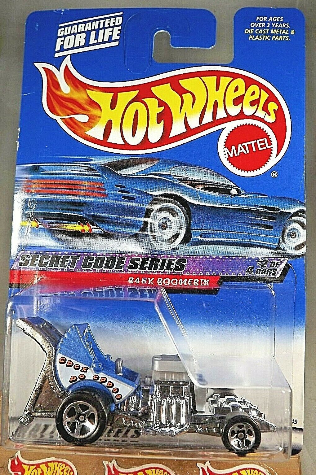 2000 Hot Wheels #46 Secret Code Series 2/4 BABY BOOMER Blue w/Chrome 5 Spoke Whl