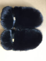 Black Fox Fur Mittens with Sheared Beaver Saga Furs Adjustable Unisex Mittens image 4