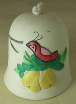 Ceramic Pottery 3&quot; Decorative Hanging Bell PARTRIDGE in PEAR TREE Christmas - $10.93