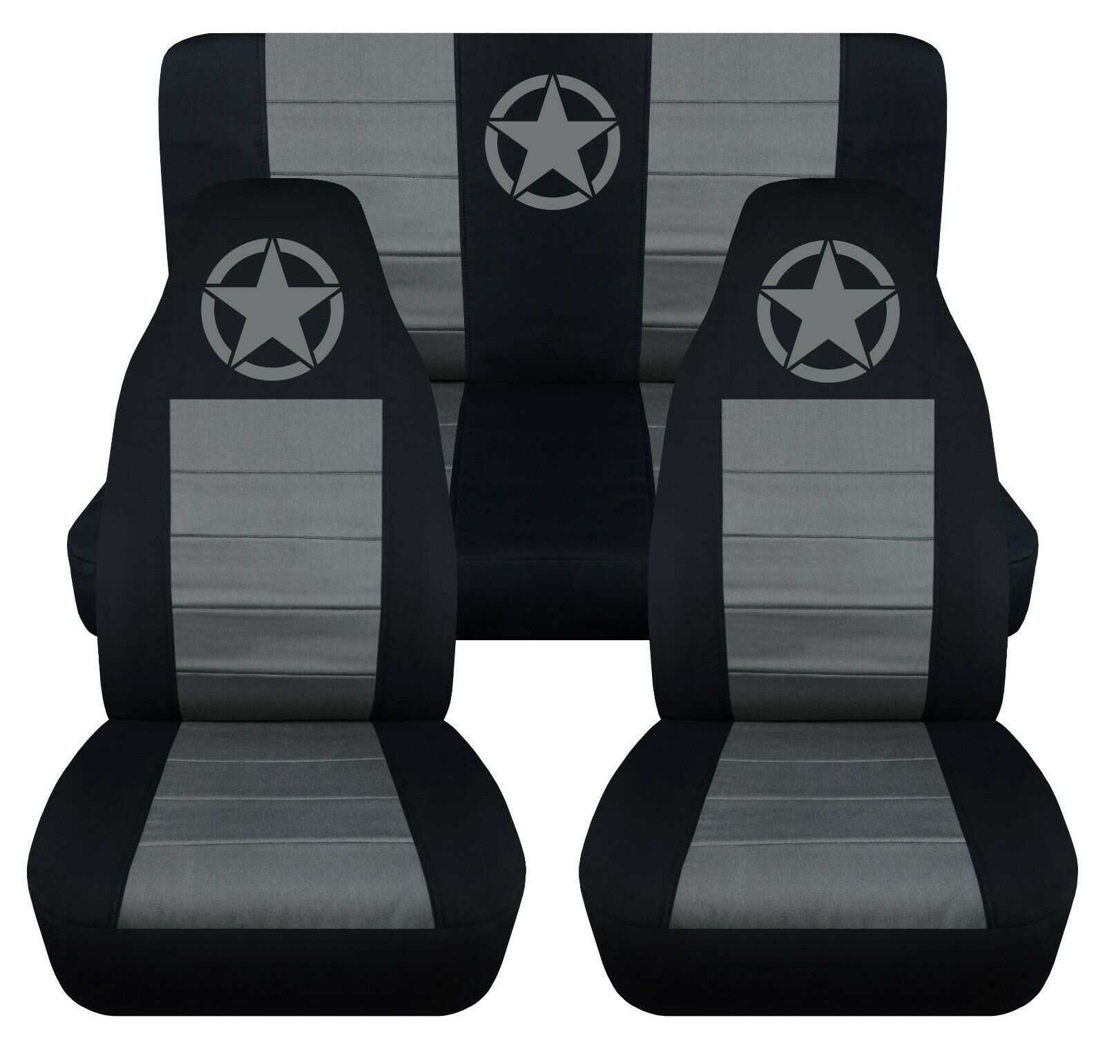 Front and Rear car seat covers fits Ford F150 truck 97-03  Army Star design