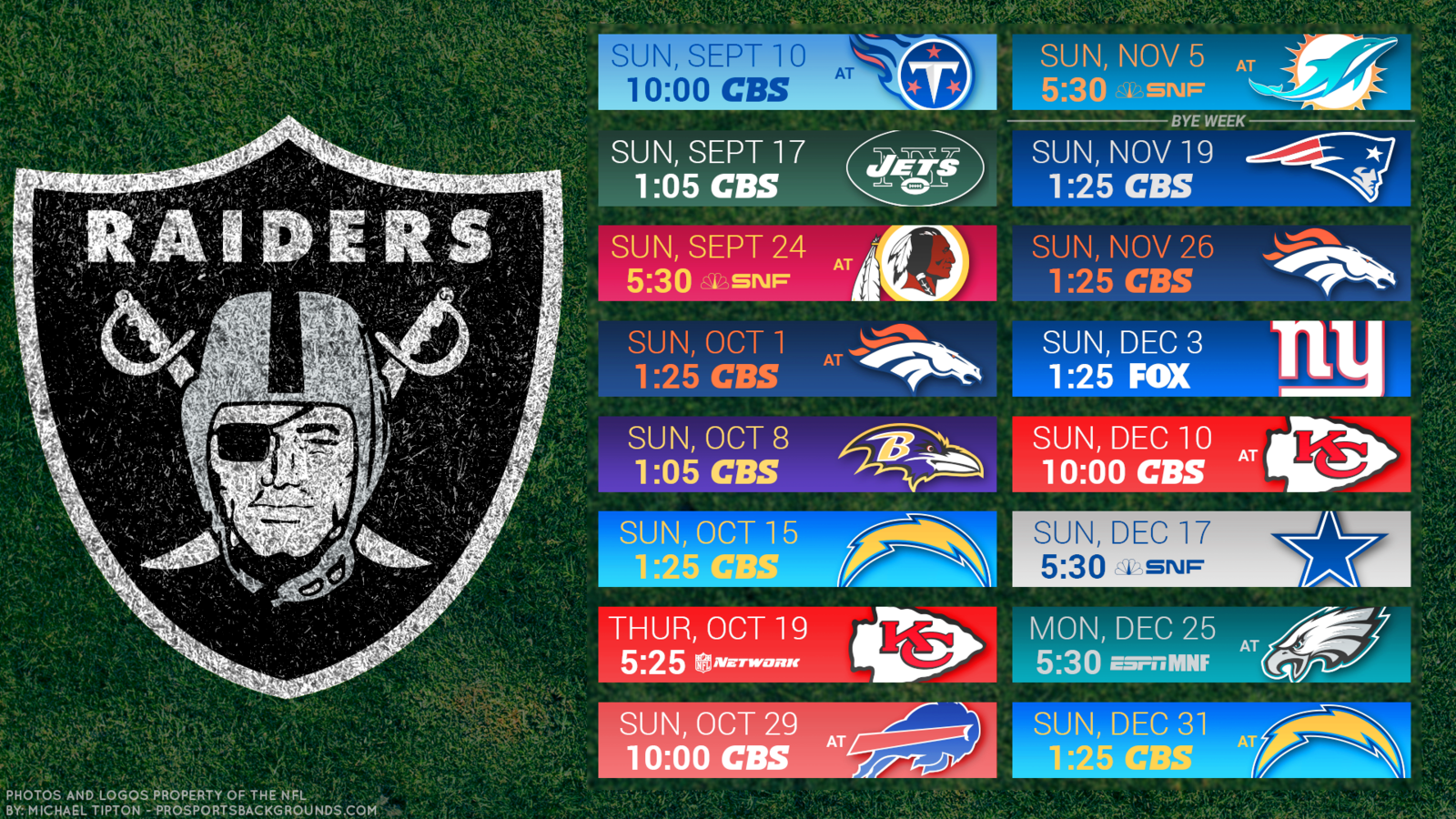 Raiders Schedule