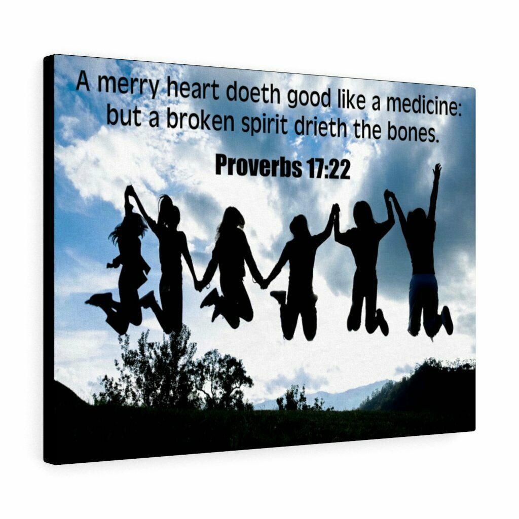 Scripture Canvas A Merry Heart Proverbs 17:22 Christian Wall Art Bible Verse Pri