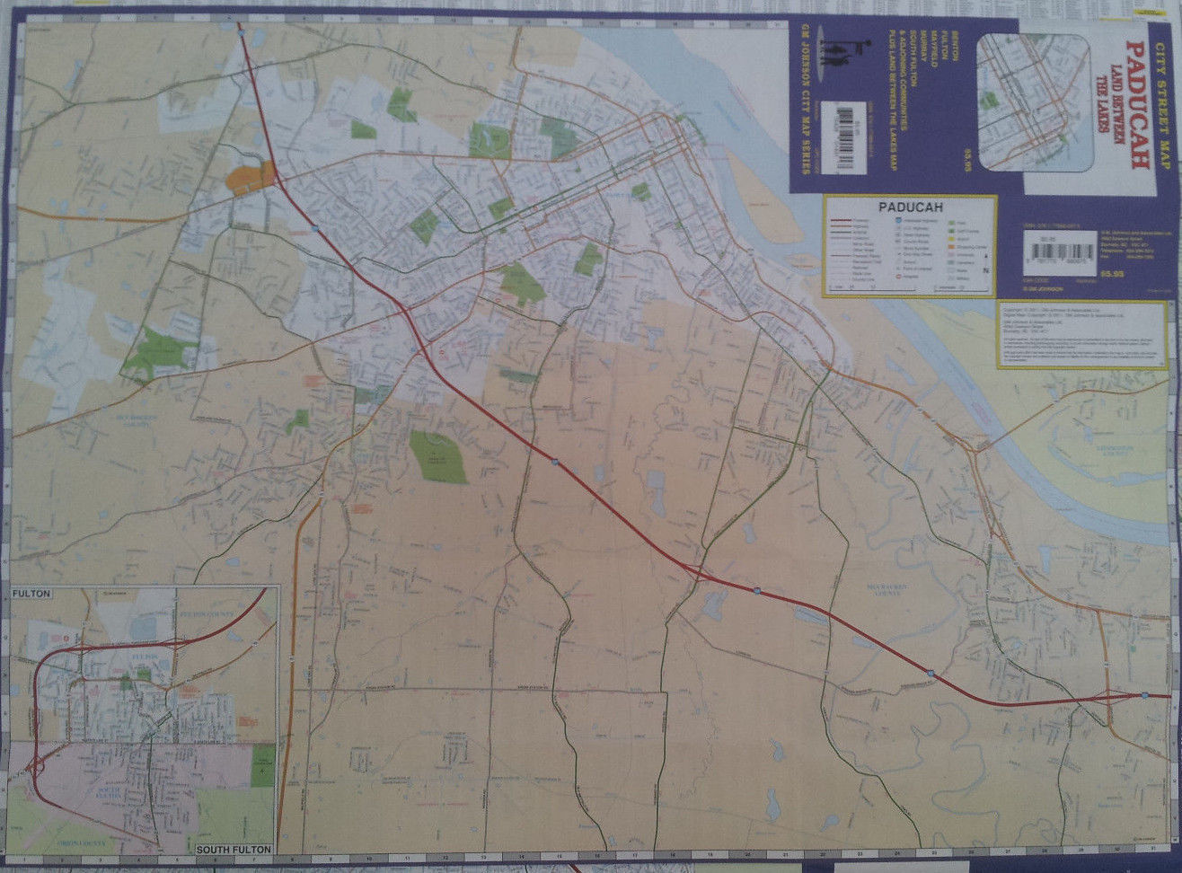 Paducah Land between the Lakes 19 x 27 Laminated Wall Map (G) US