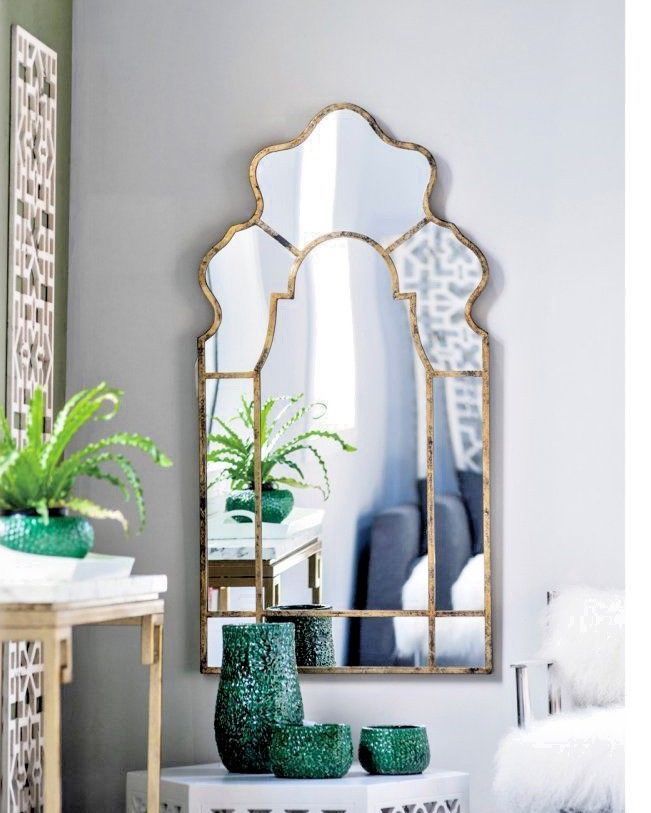 NEW Anthropologie Style Moroccan Antique Gold ARCH WALL MIRROR Vanity