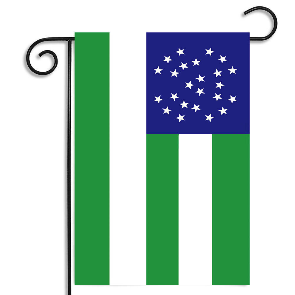 light blue white and green flag