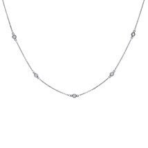 0.50 Carat Round Diamonds by the Yard Necklace 14K White Gold - $494.01
