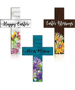 3pcs Easter Wooden Sign Cross Hanging Religious Decoration Wall Door Hom... - £37.95 GBP