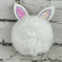MGS Group Plush Rabbit Backpack Clip Keychain White Fluff Ball Pink Bunny Ears - $11.88