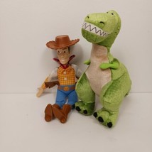 Disney Toy Story Sheriff Woody &amp; T Rex Stuffed Plush Doll Cowboy  - $15.00