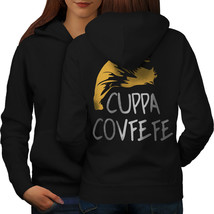 Cuppa Covfefe Sweatshirt Hoody Funny Quote Women Hoodie Back - $21.99+